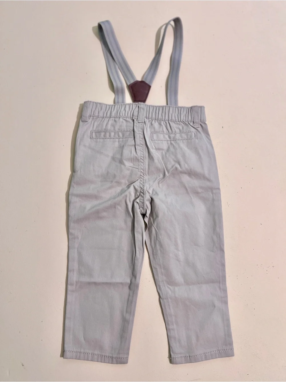 OshKosh B’gosh Toddler Boys Khaki Pants with Suspenders Size 12M Formal wedding
